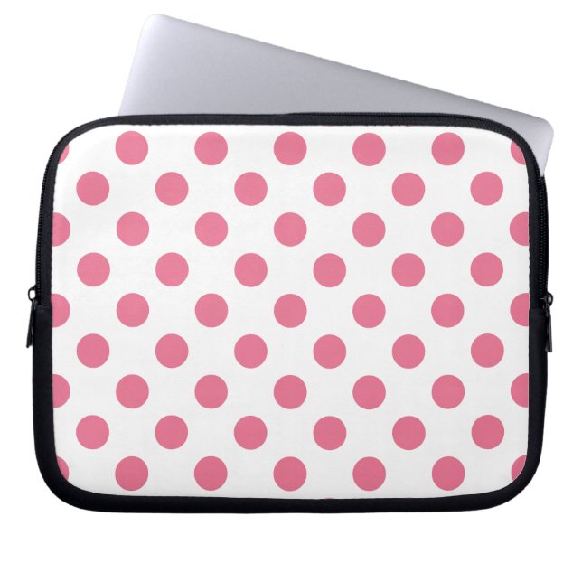 Roze en witte haarpunten laptop sleeve (Voorkant)