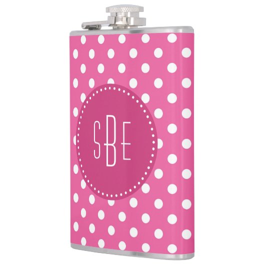 Roze en witte haarpunten met monogram kolf heupfles (Links)