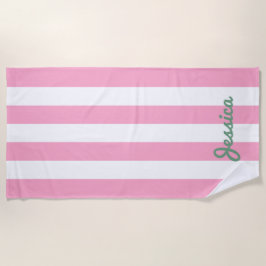 Roze en witte handdoekjes van de band van Cabana S Strandlaken