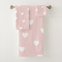 Roze en witte handdoekset