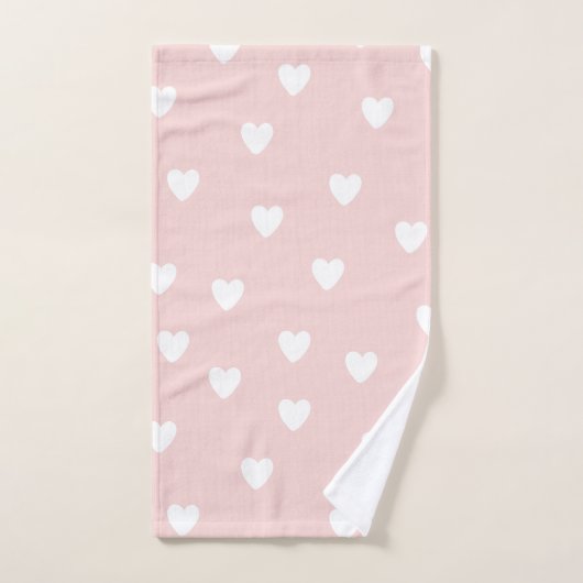 Roze en witte handdoekset bad handdoek (Handdoek)