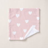 Roze en witte handdoekset bad handdoek (Wasdoekje)
