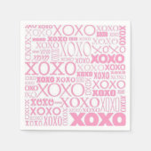 Roze en witte handschoenen en Kisses Pattern Napki Servet (Voorkant)