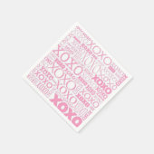 Roze en witte handschoenen en Kisses Pattern Napki Servet (Hoek)