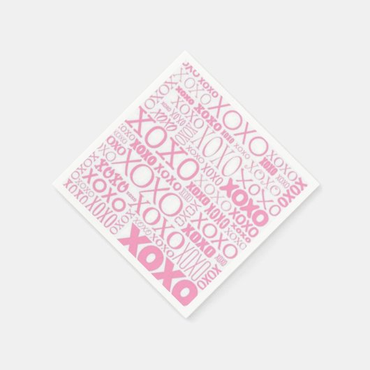 Roze en witte handschoenen en Kisses Pattern Napki Servet (Hoek)