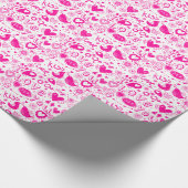 Roze en witte haren, vogels, kubusvormig, kus Love Cadeaupapier (Hoek)