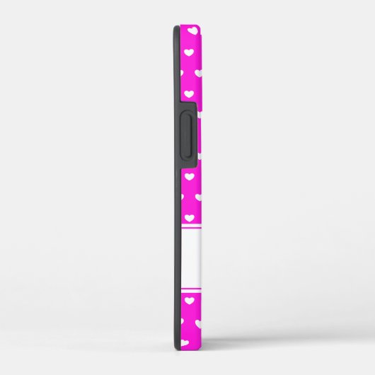 Roze en witte harten, aangepaste naam Case-Mate iPhone case (Achterkant / Rechts)