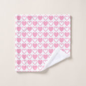 Roze en witte harten bad handdoek (Wasdoekje)