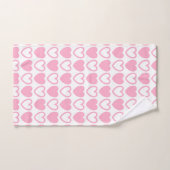 Roze en witte harten bad handdoek (Handdoek)