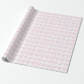 Roze en witte harten cadeaupapier (Uitgerold)