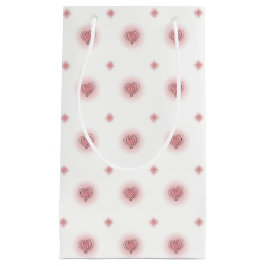 Roze en Witte Harten & Diamanten Patroon Gift Bag Klein Cadeauzakje