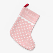 Roze en witte harten, eerste Kerstmis, op maat gem Kleine Kerstsok (Voorkant (Hangend))