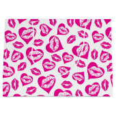 Roze en witte harten en kussen groot cadeauzakje (Voorkant)