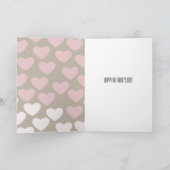 Roze en witte harten feestdagen kaart (Binnen)