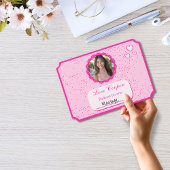 Roze en witte harten houden van coupons Valentijn' Kaart