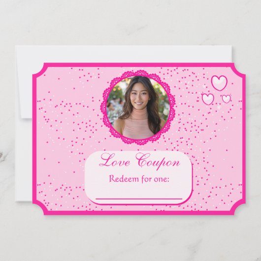 Roze en witte harten houden van coupons Valentijn' Kaart (Achterkant)