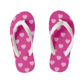 Roze en witte harten kinder teenslippers (Voetbed)