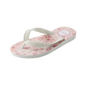 Roze en witte harten met naam Paar Teenslippers (Schuin)