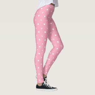 Roze en witte harten op roze leggings