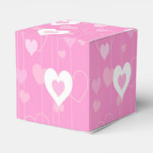 Roze en witte harten Patroon Harde fort Doos Bedankdoosjes (Achterkant)