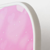 Roze en Witte Harten Patroon Modern Monogram Pickleball Paddle (Links Detail)