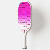 Roze en Witte Harten Patroon Modern Monogram Pickleball Paddle (Links)