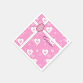 Roze en witte harten Pattern Napkins Servetten (Hoek)
