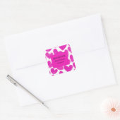 Roze en witte harten 'Save the date' Sticker (Envelop)
