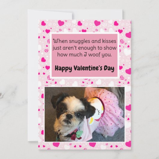 Roze en witte harten Schattigee dag van de Valenti Feestdagenkaart (Voorkant)