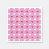 Roze en witte harten servet (Voorkant)