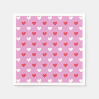 Roze en witte harten servet