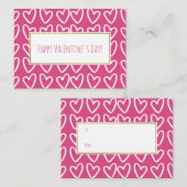 Roze en witte harten Valentijn Kaarten 100 stuks Notitiekaartje (Voorkant / Achterkant)