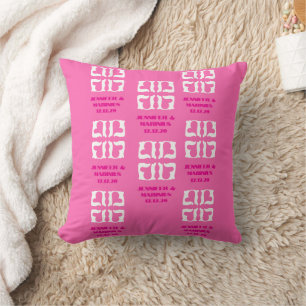 Roze en Witte Harten van Bubble Gum Kussen
