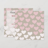 Roze en witte harten verjaardag kaart (Voorkant / Achterkant)