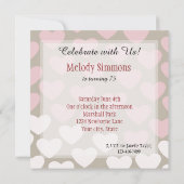 Roze en witte harten verjaardag kaart (Achterkant)