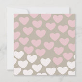Roze en witte harten verjaardag kaart (Voorkant)