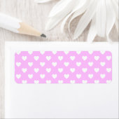 Roze en witte hartjes met polka stippen etiket (Insitu)