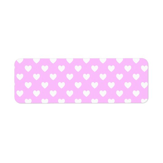 Roze en witte hartjes met polka stippen etiket (Voorkant)