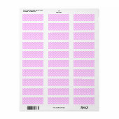 Roze en witte hartjes met polka stippen etiket (Full Sheet)