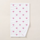 Roze en witte hartpatroon bad handdoek (Handdoek)