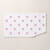 Roze en witte hartpatroon bad handdoek (Handdoek)