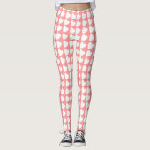 Roze en witte hartritmesters leggings (Voorkant)