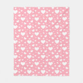 Roze en witte hartvormen patroon fleece deken (Voorkant)
