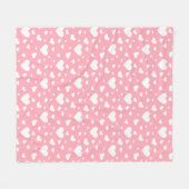Roze en witte hartvormen patroon fleece deken (Voorkant (Horizontaal))