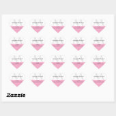 Roze en witte hartvormige bruiloft taart doos afdi hart sticker (Vel)