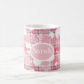 Roze en witte herfst met pompoenen en naam koffiemok (Center)