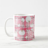 Roze en witte herfst met pompoenen en naam koffiemok (Links)