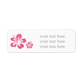 Roze en witte hibiscus Floral Adresetiketten Etiket (Voorkant)