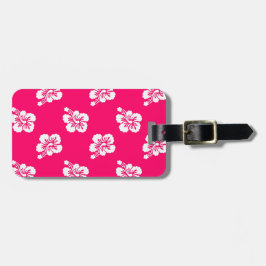 Roze en witte hibiscus Floral Bagagelabel