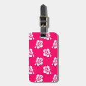 Roze en witte hibiscus Floral Bagagelabel (Voorkant verticaal)